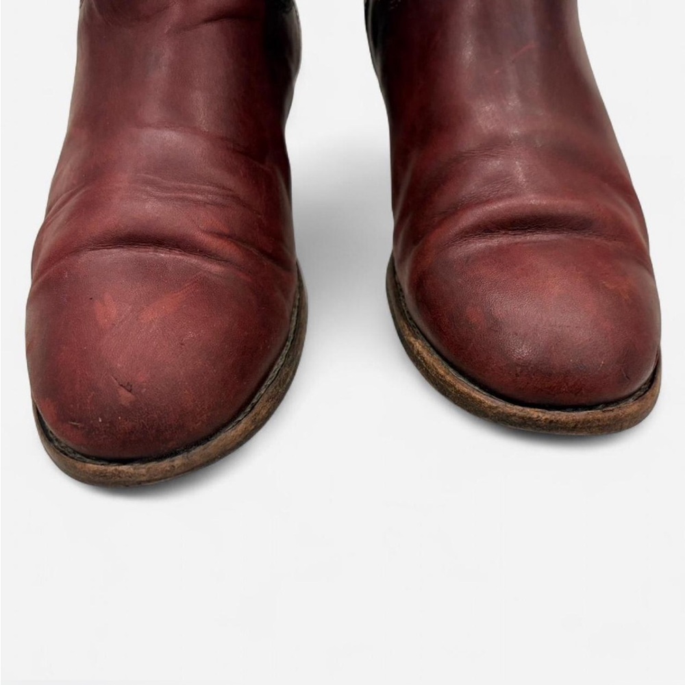 Frye red Leather Ankle Boots with Zipper - Picture 3 of 8